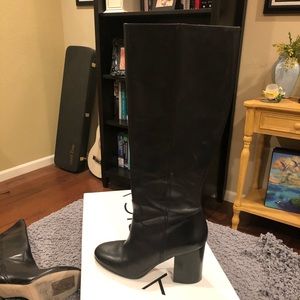 Via Spiga Black Leather Boots